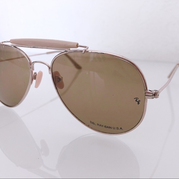 RAY-BAN AVIATOR gold metal sunglasses & light pink main image 5